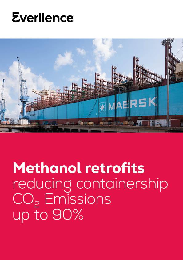 Methanol retrofits reducing containership CO2 Emissions up to 90%